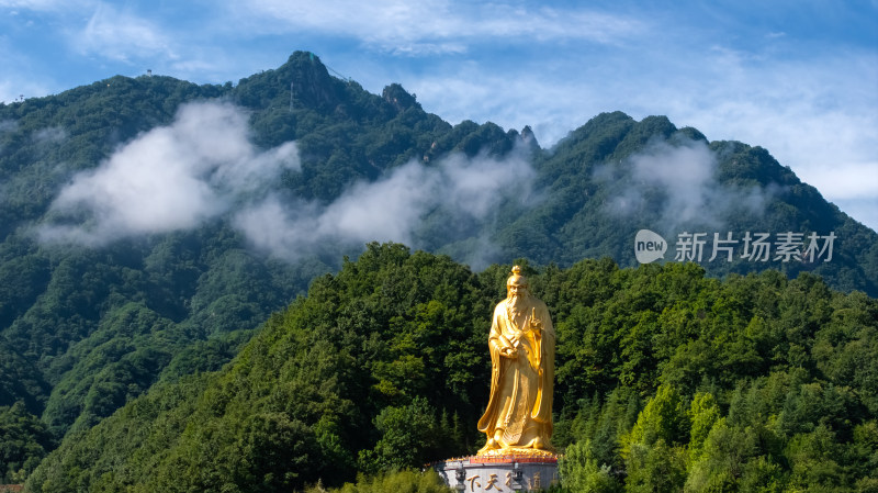 洛阳老君山景区老子雕像航拍