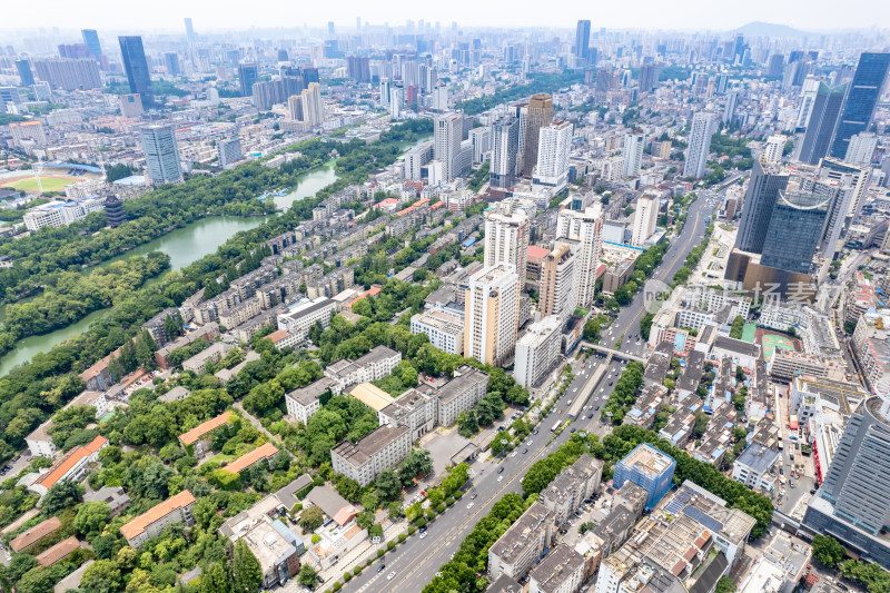 航拍安徽合肥城市大景