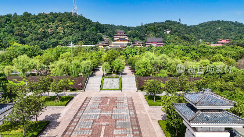 航拍湖北鄂州西山古灵泉寺