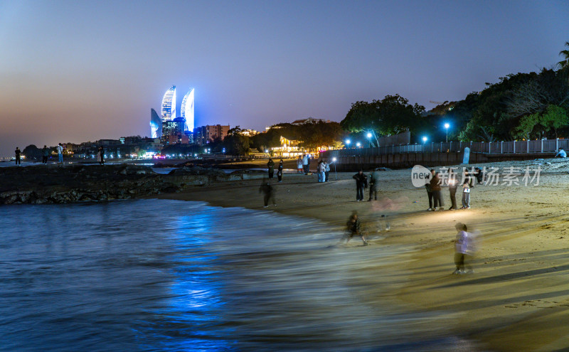 福建厦门海边夜景