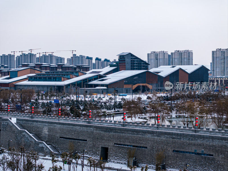 黄河流域非物质文化遗产保护展示中心雪景