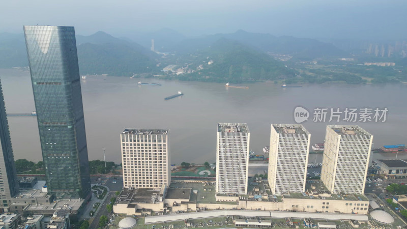 航拍湖北宜昌城市风光