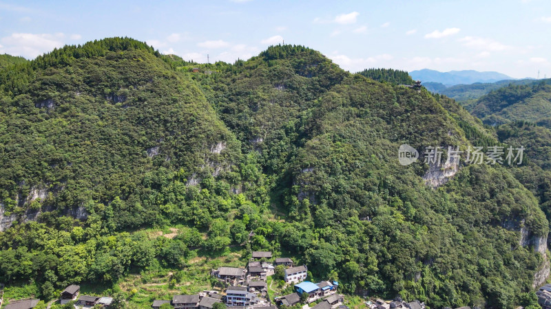 贵州山川高山石头山航拍图