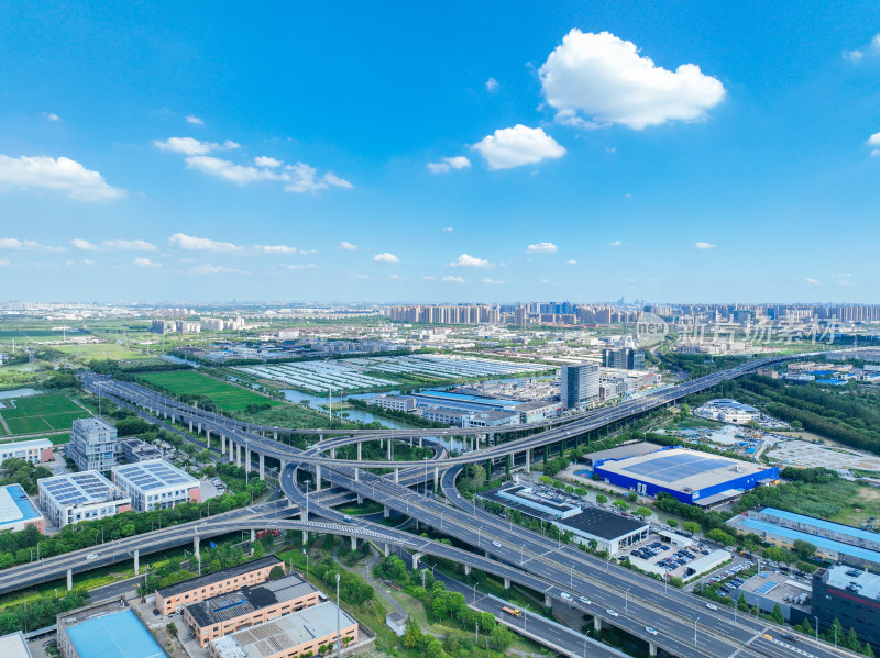 航拍昆山城市乡村建筑风光大景