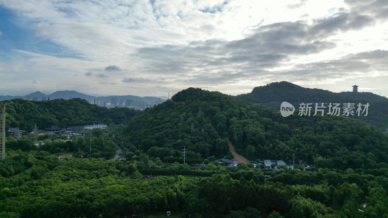 航拍台州白云飞瀑公园