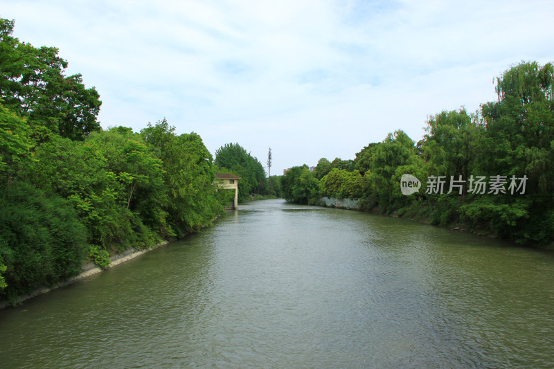 成都市温江区江安河夏日风光