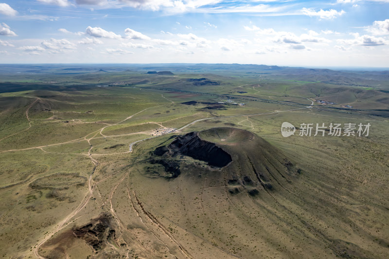 内蒙古乌兰布统乌兰哈达黑色火山群航拍