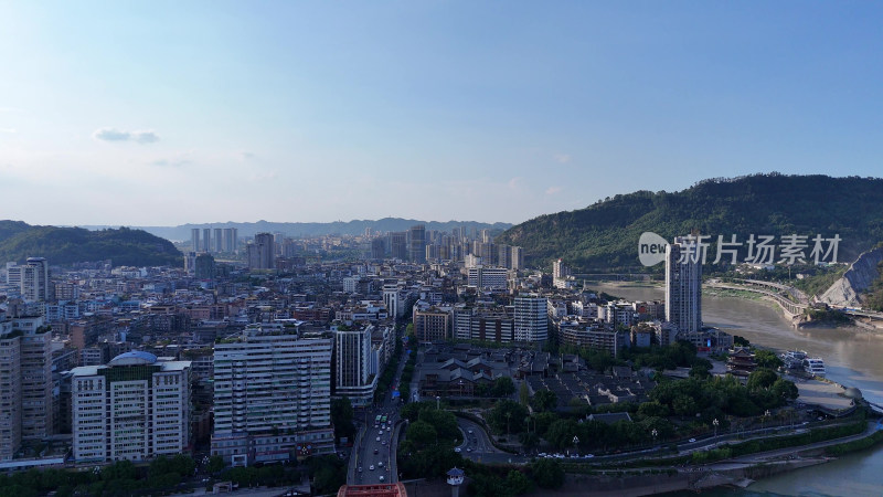 航拍四川宜宾建设宜宾城市风光摄影图