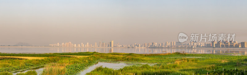 山东济宁邹城孟子湖湿地湖泊