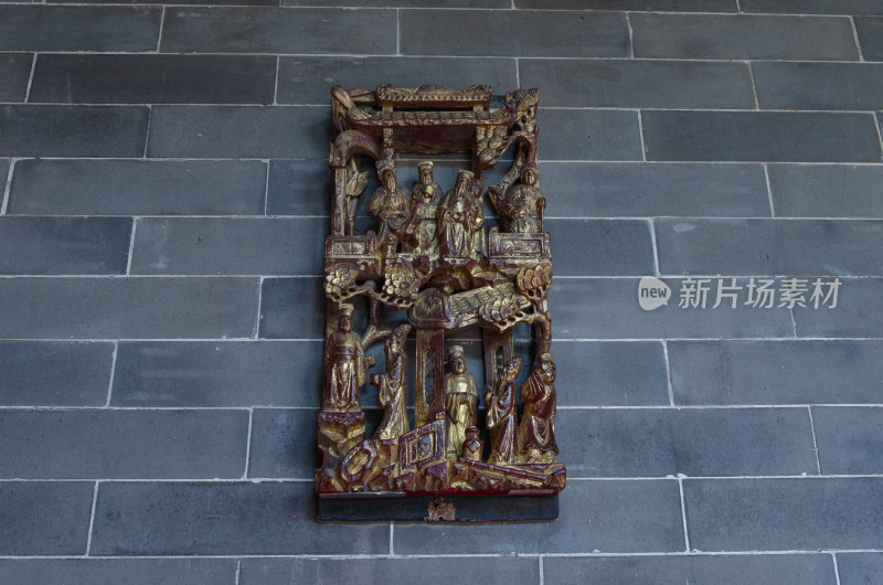 佛山顺德清晖园岭南建筑墙壁中式传统雕塑