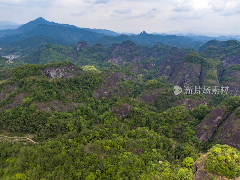 福建泰宁九龙潭上清溪丹霞地貌航拍