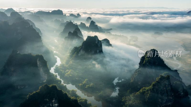 广西桂林山水风光航拍