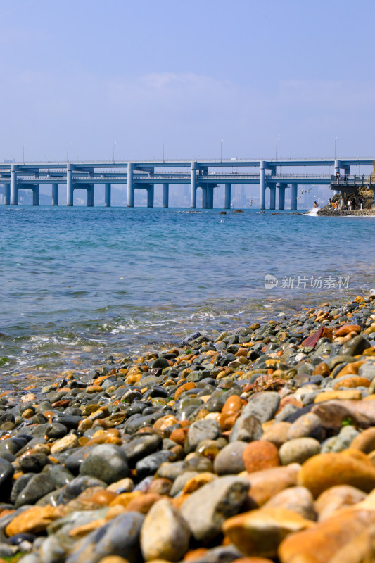 大连银沙滩海岸线海边风光