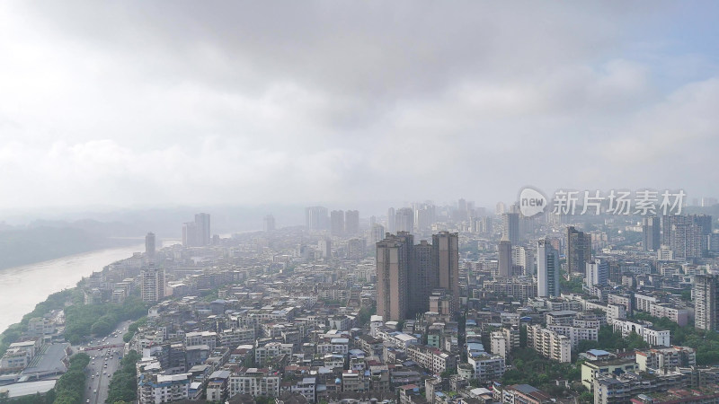 航拍四川乐山建设乐山城市风光摄影图