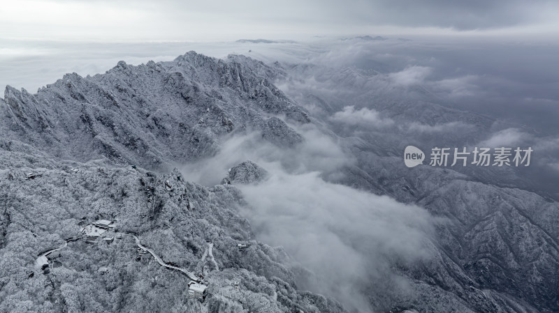 山川大雪云海大气航拍