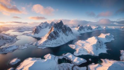 航拍雪山海洋雪景背景