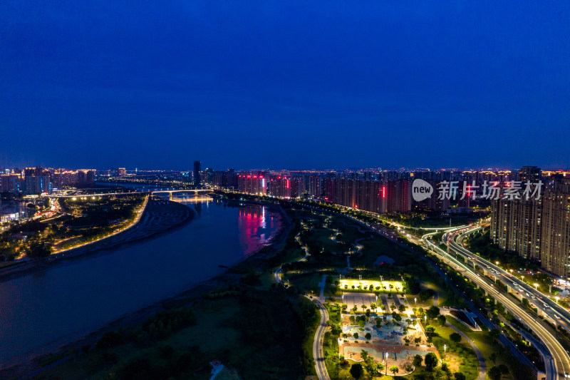 福建泉州城市夜景航拍摄影图