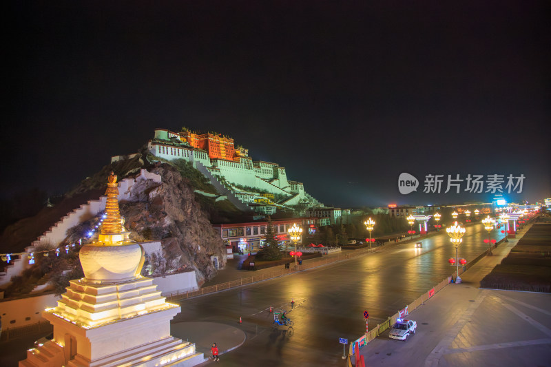 中国西藏拉萨布达拉宫夜景