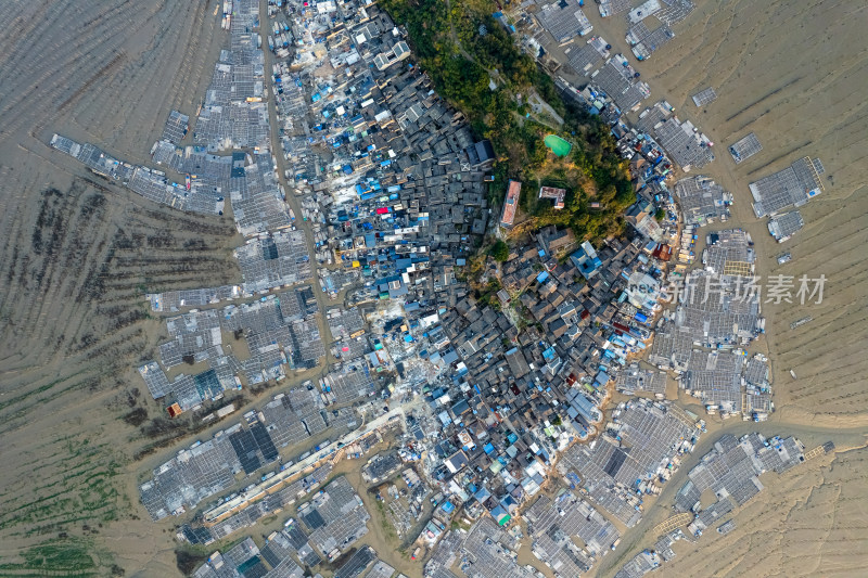 福建霞浦海岛海边滩涂日落晚霞自然风光