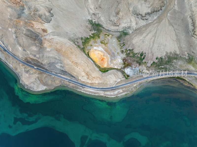 西藏阿里地区狮泉河班公措高空航拍