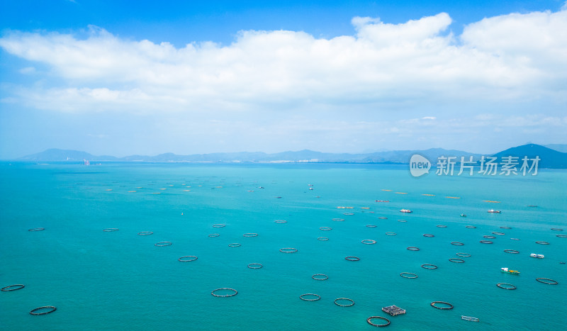 海南三亚水产养殖高视角航拍