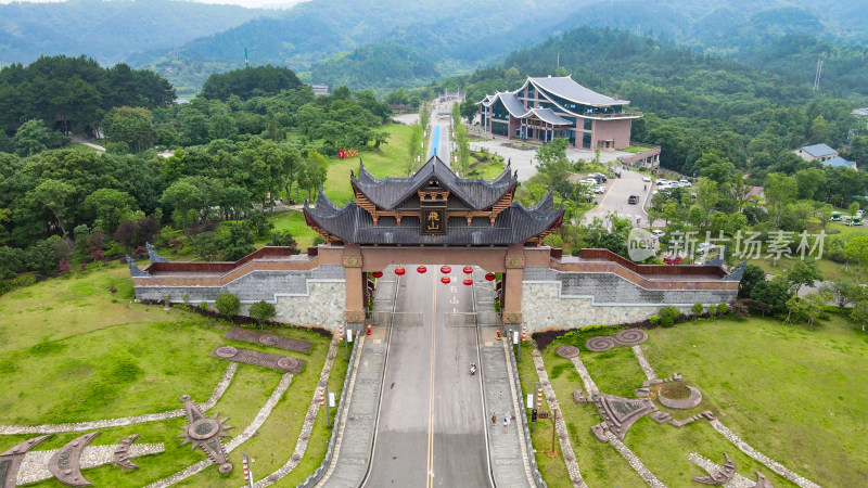 湖南靖州飞山4A景区航拍