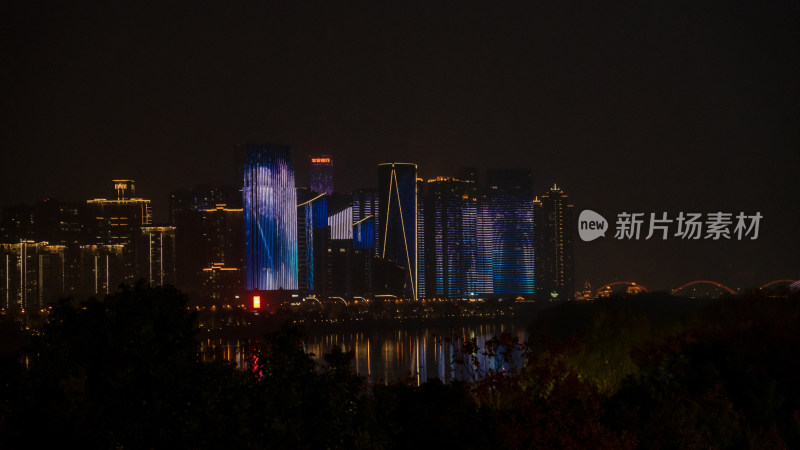 湖南长沙城市夜景灯光摄影图