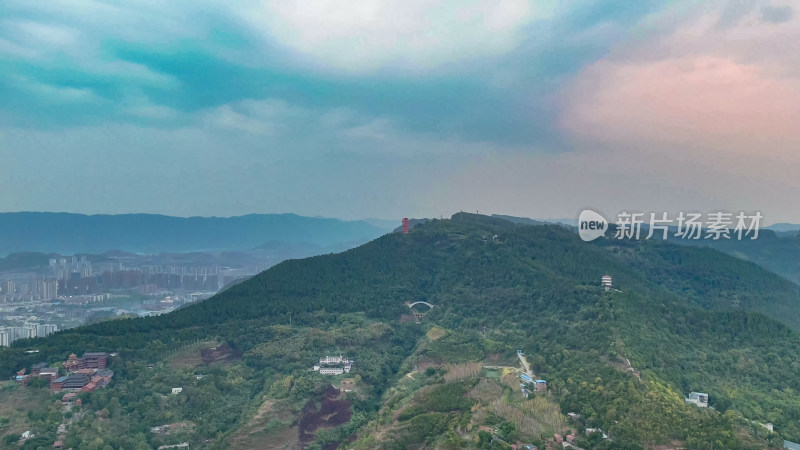 四川达州凤凰山风景名胜区航拍图