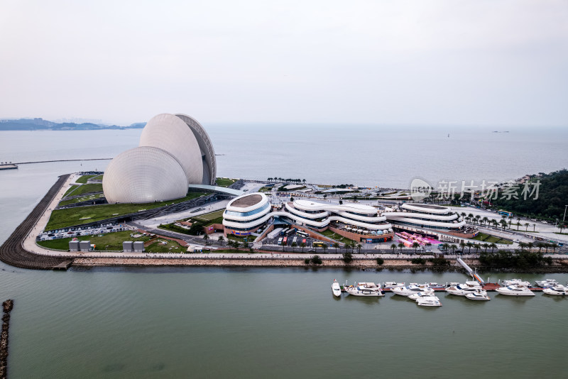 广东珠海大剧院野狸岛日月贝航拍