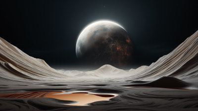 异星地貌与巨大天体的幻想交汇 异星地貌与巨大天体的幻想交汇