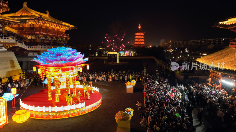 洛阳隋唐遗址应天门九洲池景区文化演出夜景