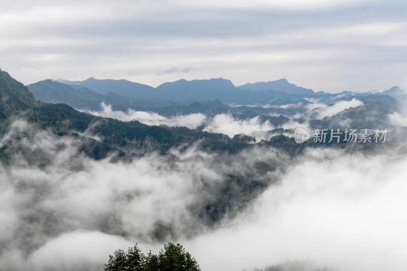 重庆酉阳：雾漫缭绕美青山