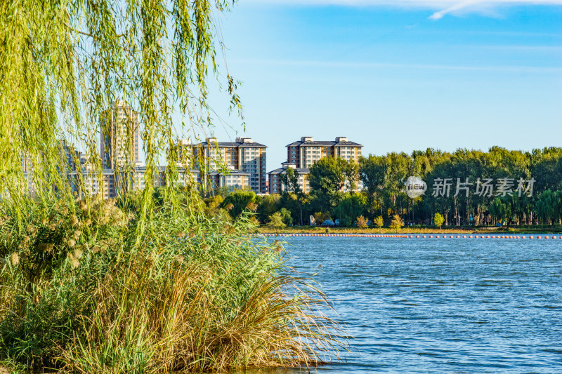 北京通州区大运河边的副中心的新城市景观