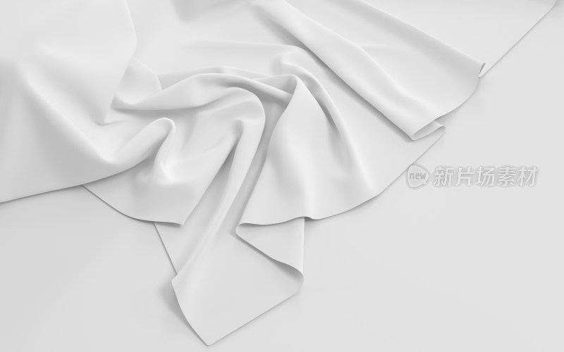 柔软的白色布料背景 3D渲染