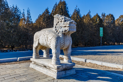 河北唐山市遵化清东陵石像生麒麟