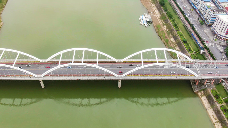 城市航拍湖南邵阳西湖大桥