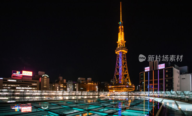 日本爱知县名古屋市名古屋塔夜景