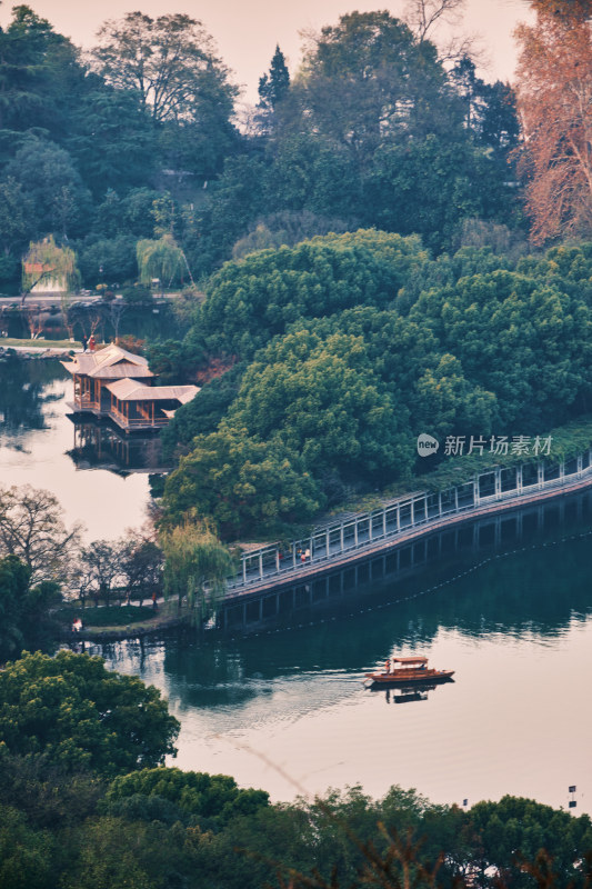 杭州里西湖湖景俯瞰