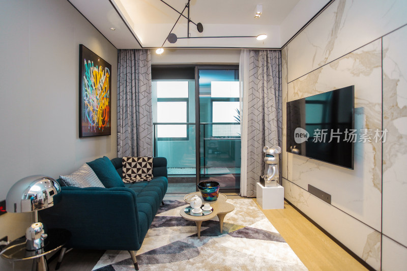 现代风格客厅沙发电视场景