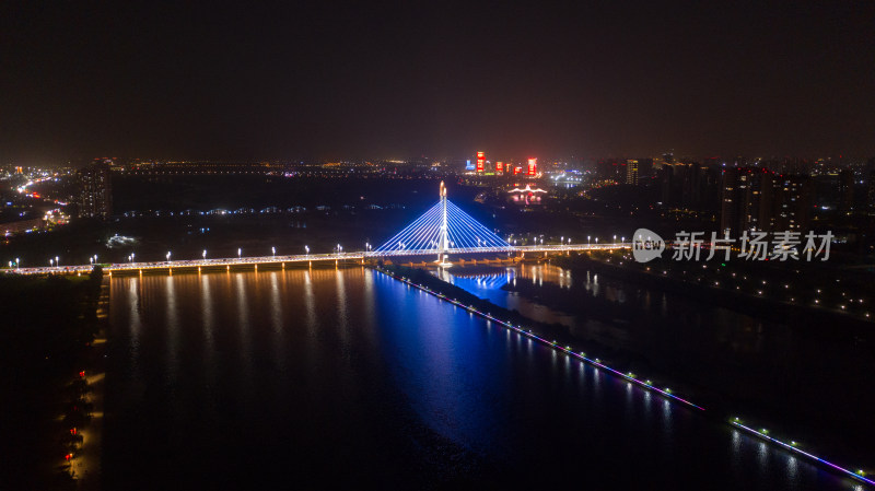 咸阳城市夜景航拍