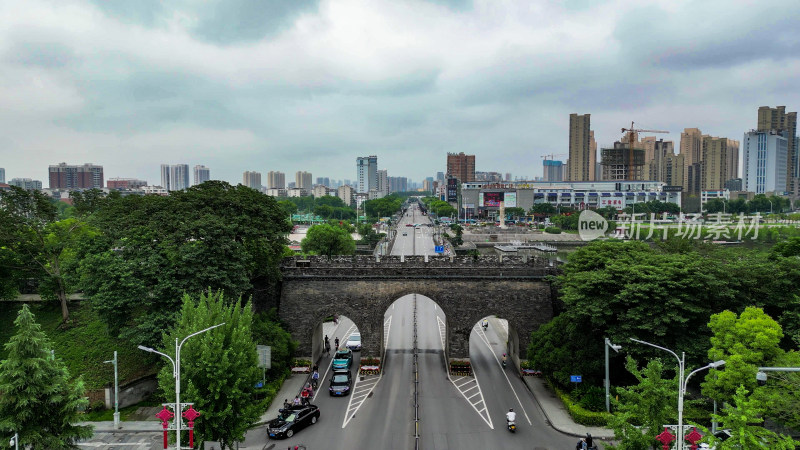 湖北荆州古城4A景区航拍