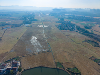 乡村田园风光航拍全景