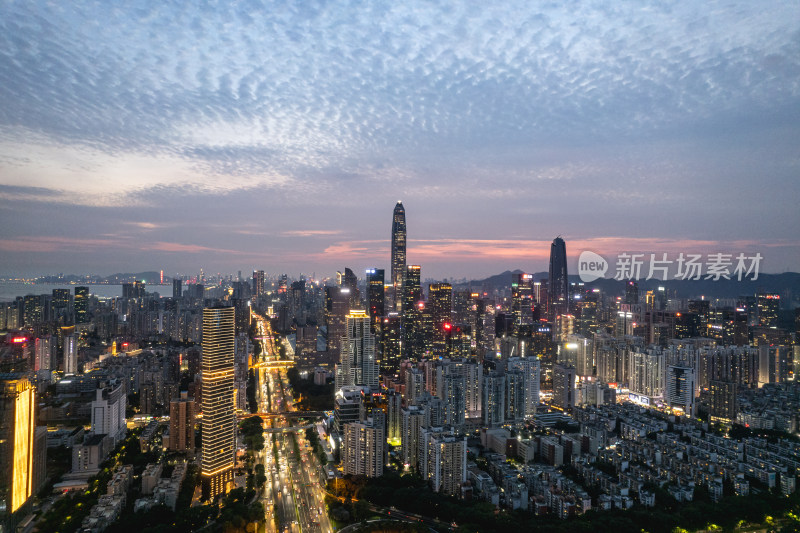 深圳市福田中心区夜景航拍