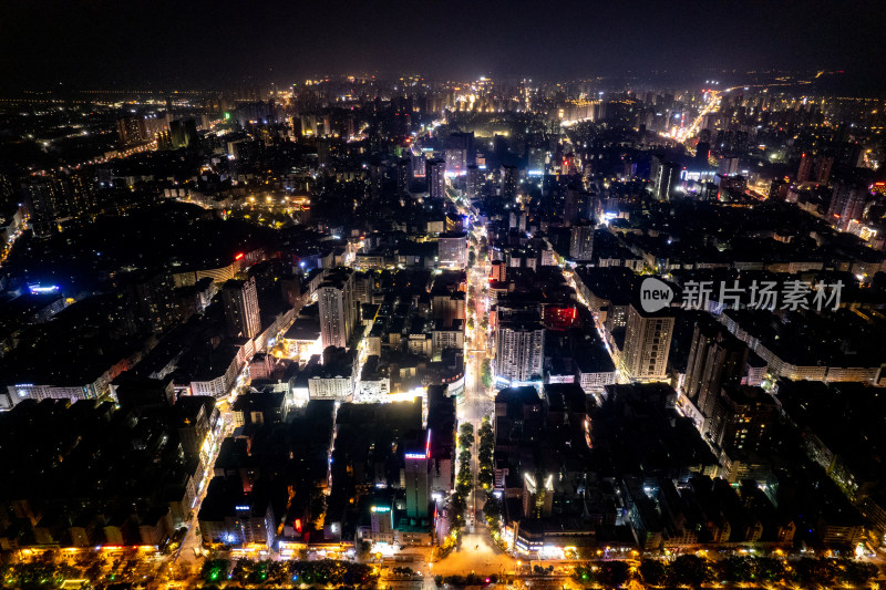 衡阳城市夜景航拍