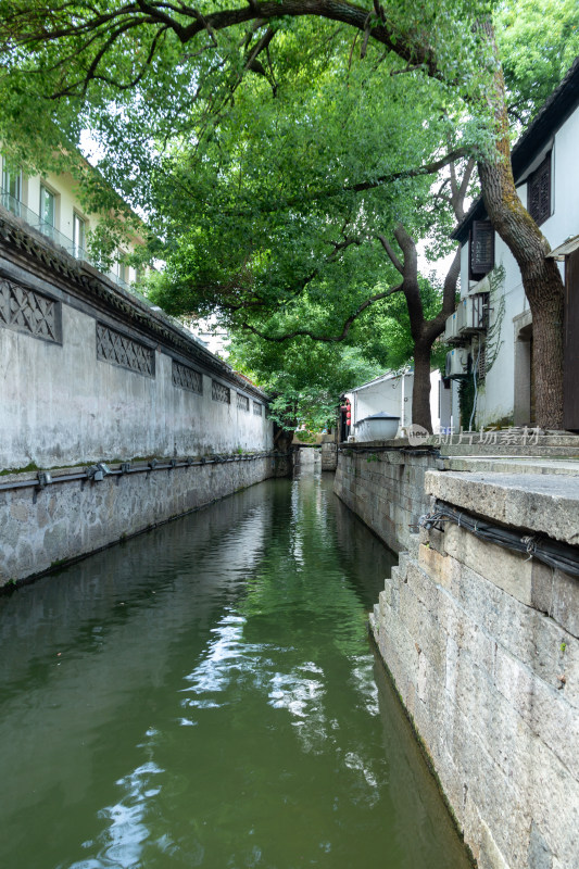 绍兴古镇的古巷小河风景