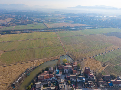 乡村鸟瞰全景