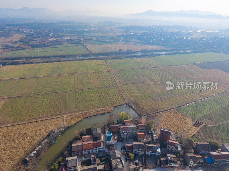 乡村鸟瞰全景