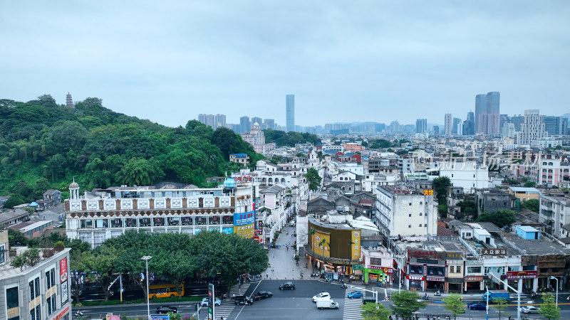 广东省中山市城市建筑风光航拍广东中山城市