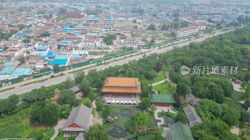 航拍山东菏泽曹州牡丹园4a景区