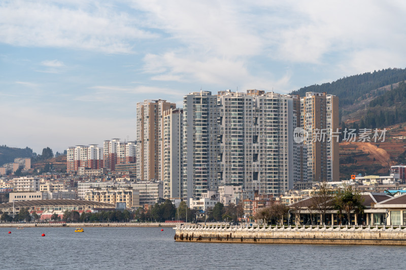 云南红河州个旧市城市风光